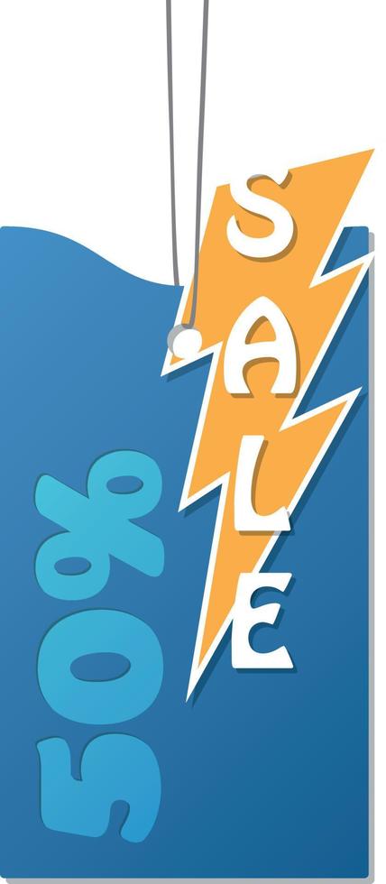 Blue Price Tag With Sale Promotion Banner vector