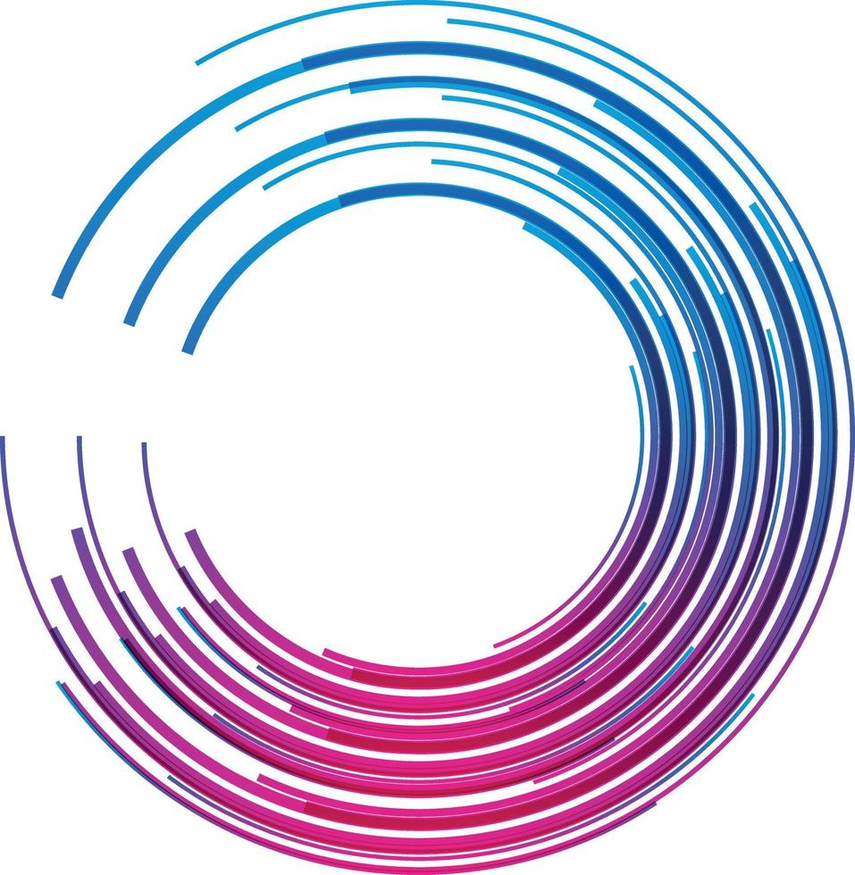 Vector Image Of Abstract Round Shape In Blue And Purple Color