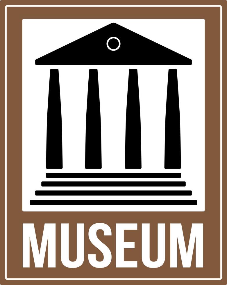 calle firmar para museo, vector imagen