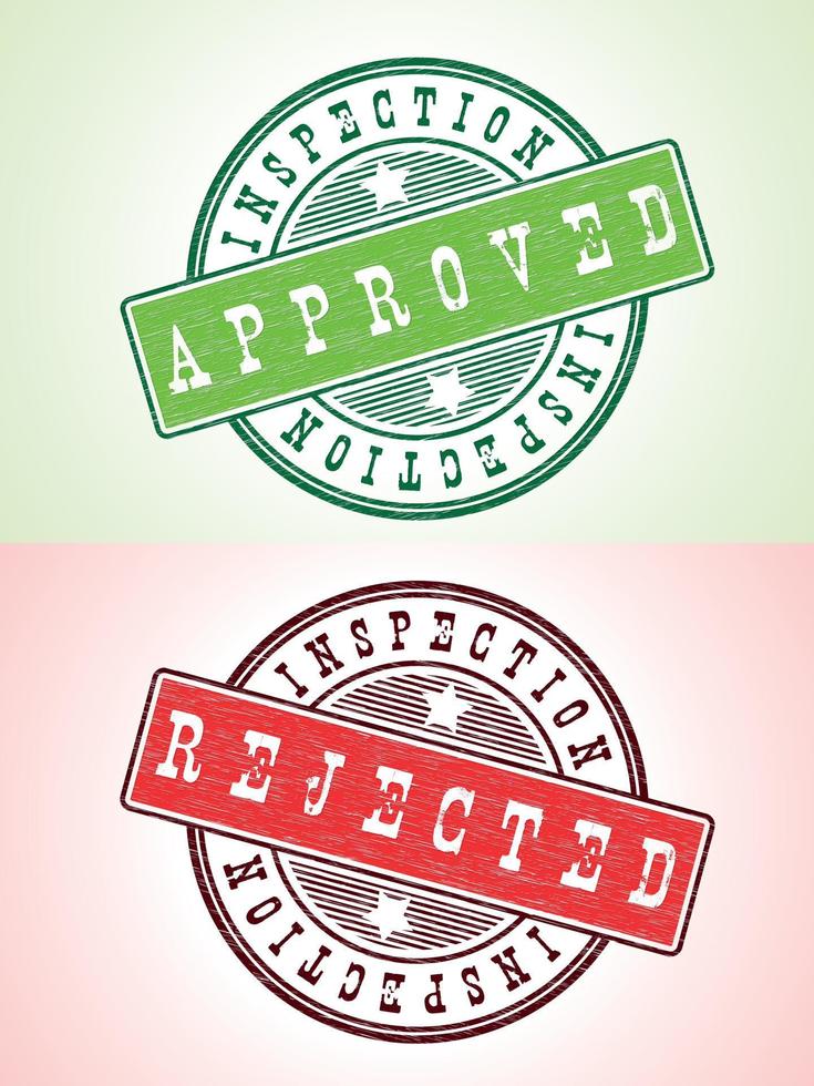 Two Stamps With Text Approved And Not Approved vector