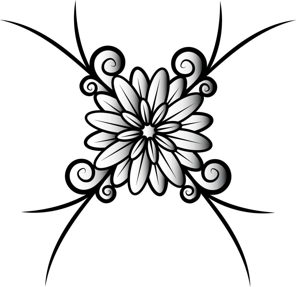 vector ilustración de negro y blanco flor