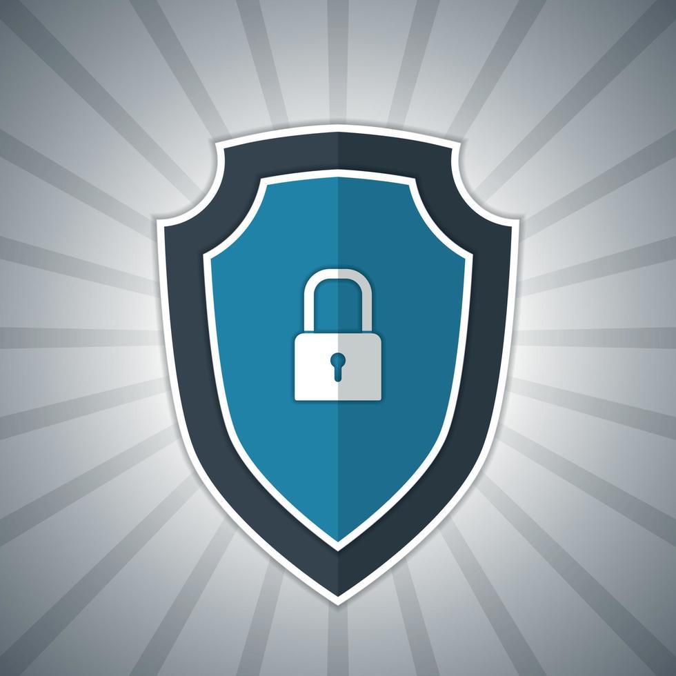 Vector Image Of A Protection Shield With A Padlock