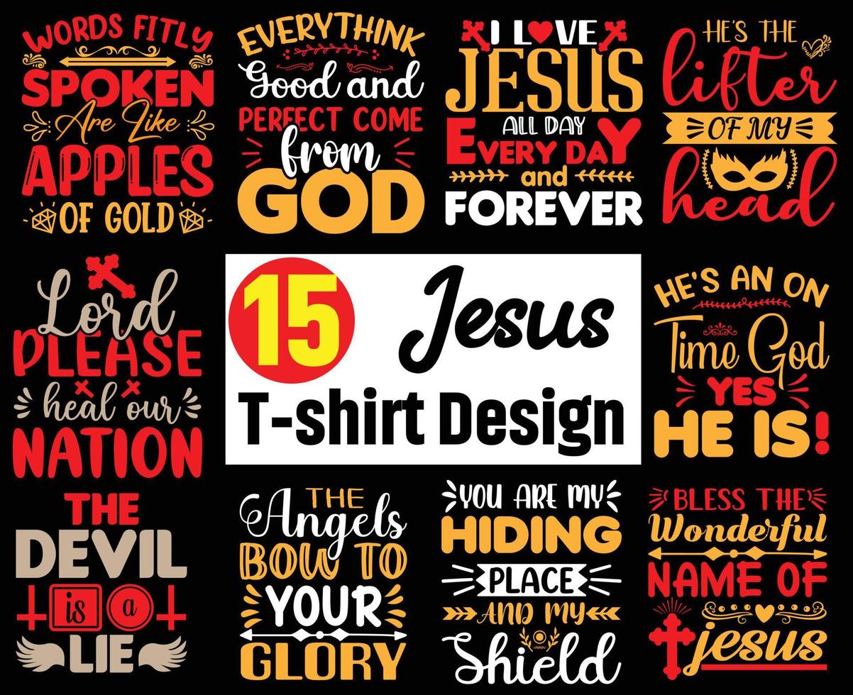 Jesús camiseta diseño manojo, ropa diseño, tipografía, imprimir, vector, camiseta diseño modelo. vector