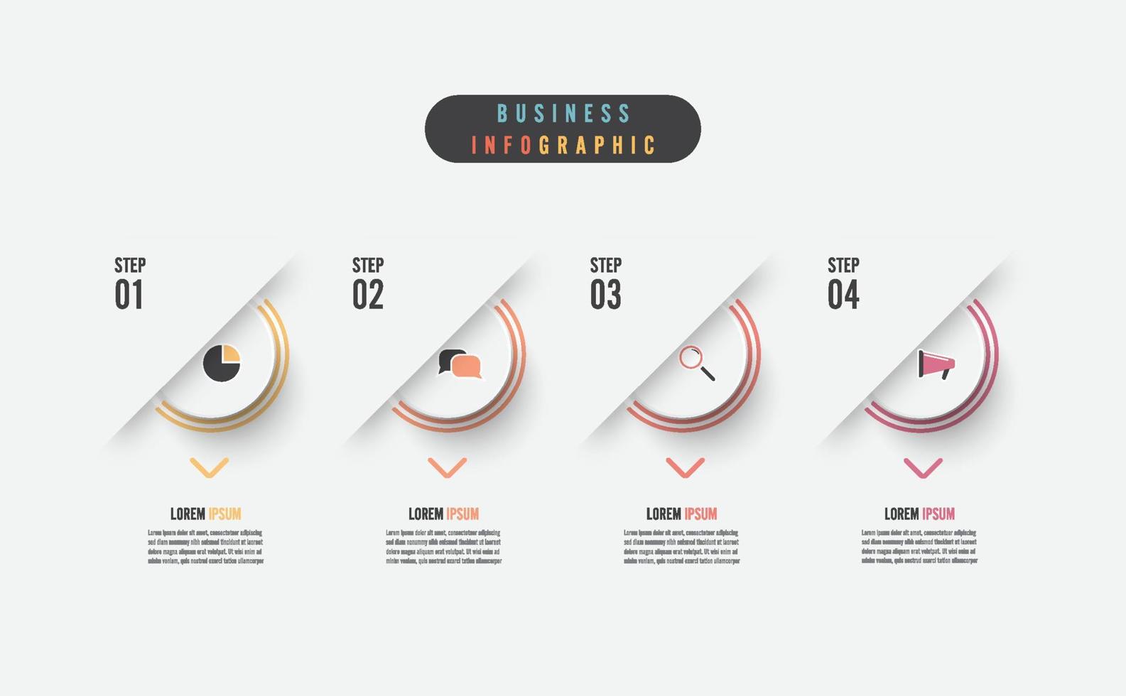 Business infographic element with 4 options, steps, number vector template design