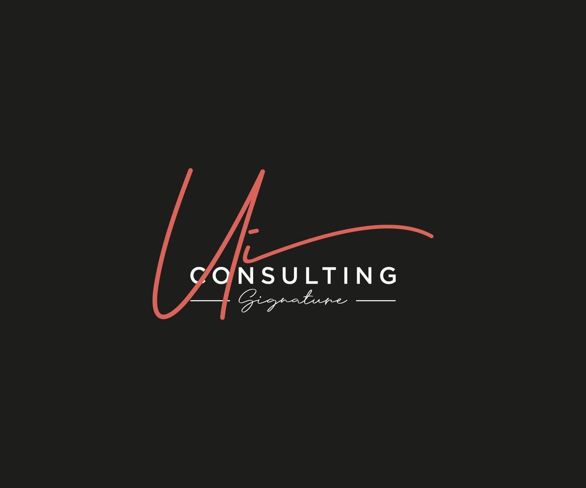 Initial UI signature logo collection template vector. Hand drawn Calligraphy lettering Vector illustration.