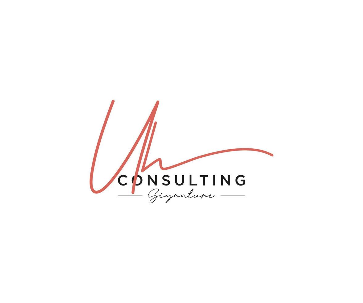 Initial UH signature logo collection template vector. Hand drawn Calligraphy lettering Vector illustration.