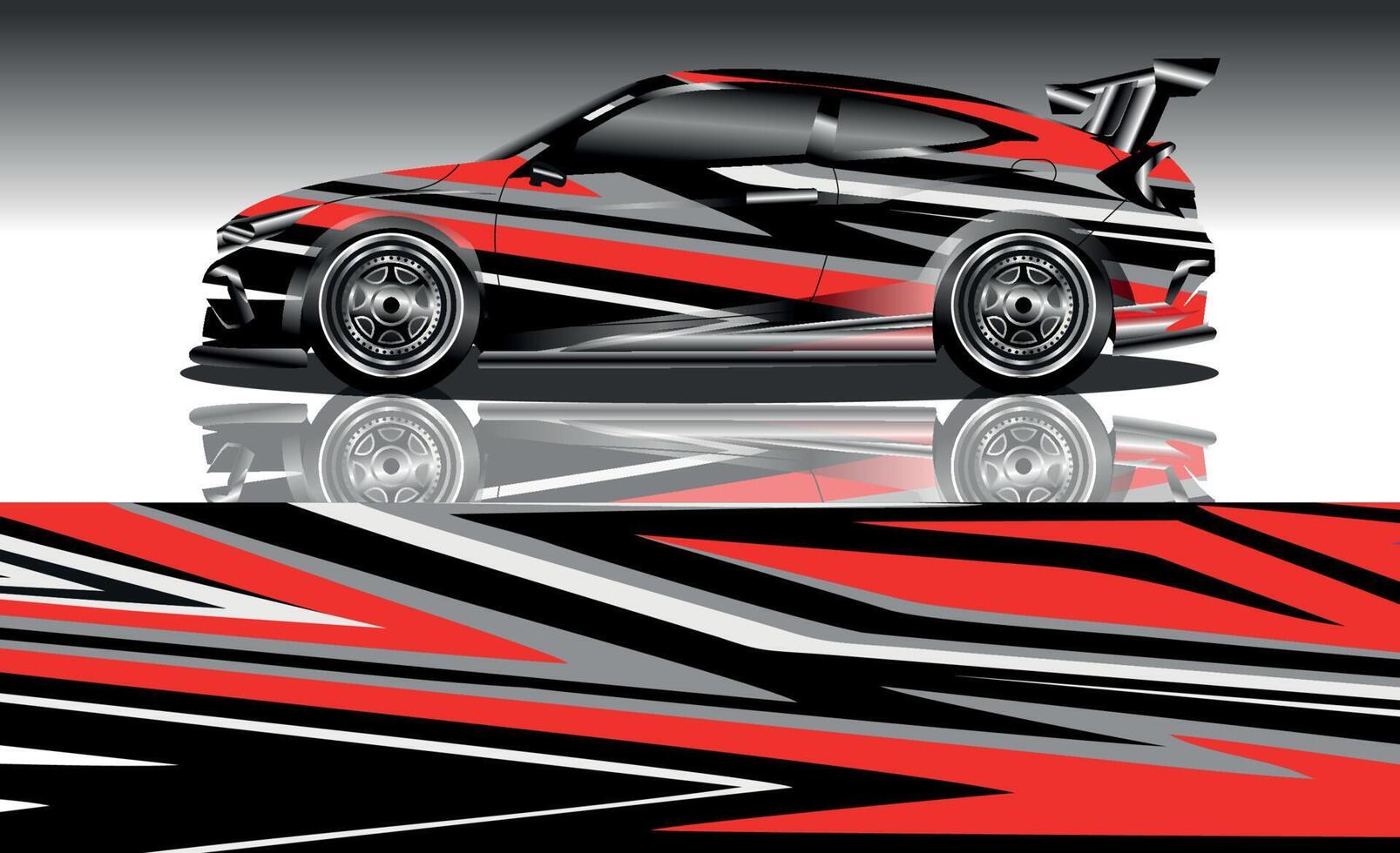 carrera coche envolver etiqueta diseños vector