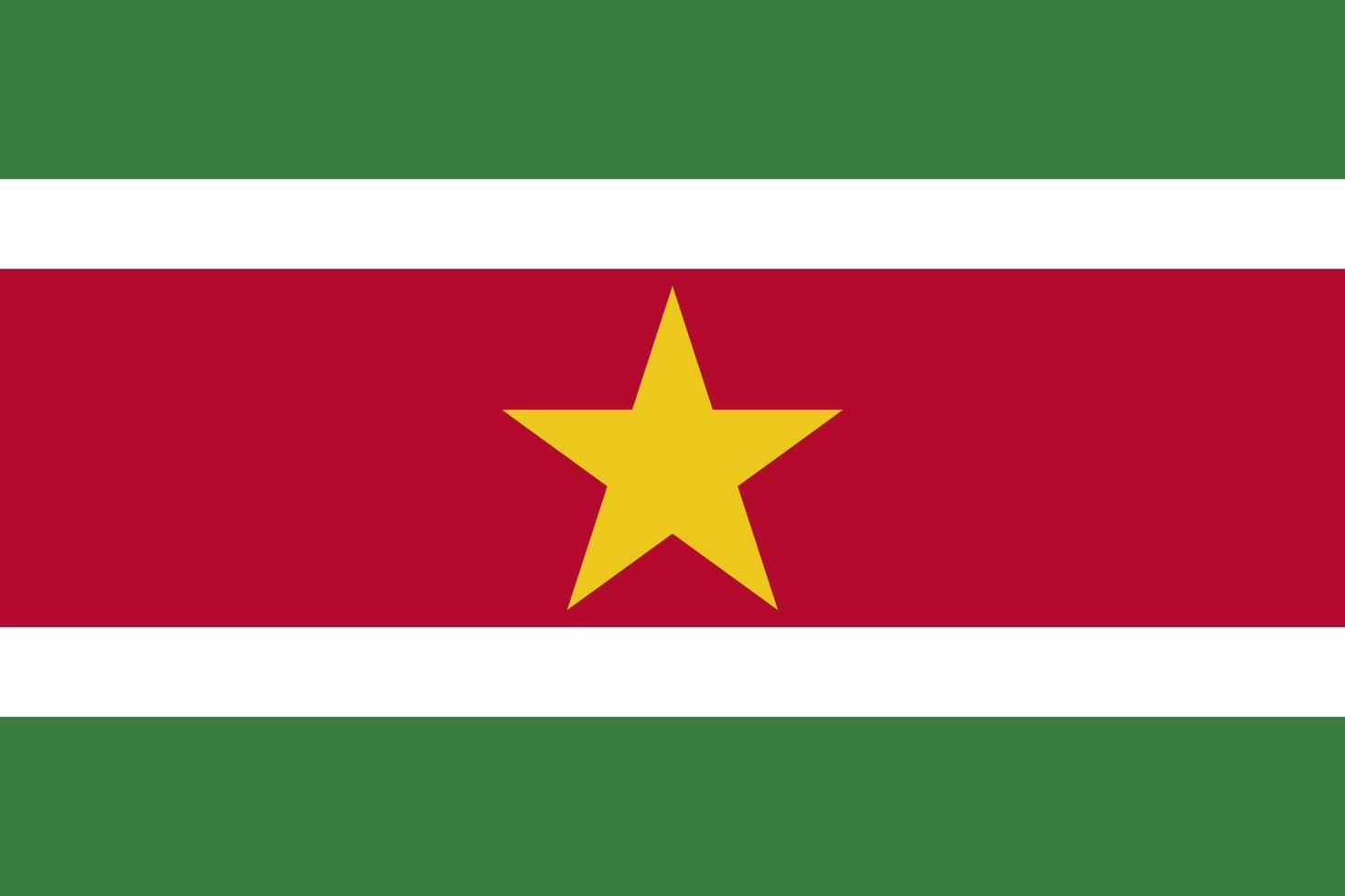 Suriname flag simple illustration for independence day or election vector