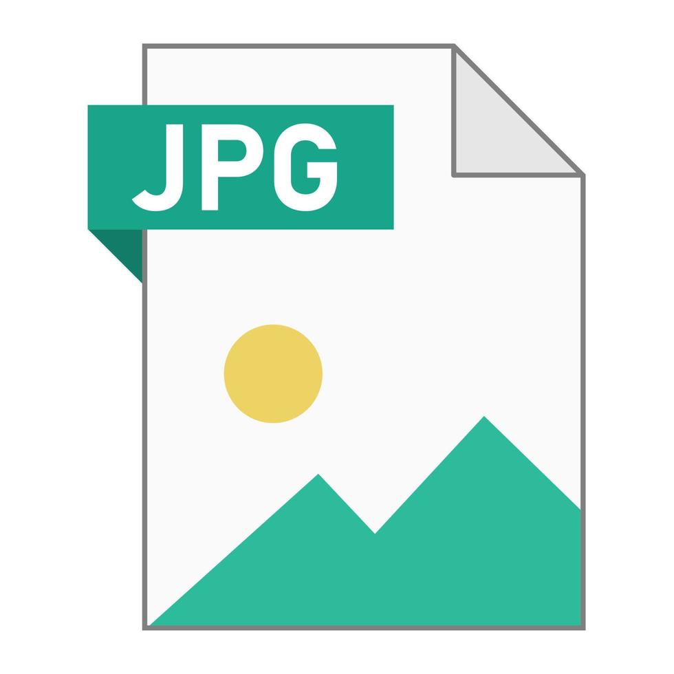 Modern flat design of JPG file icon for web vector