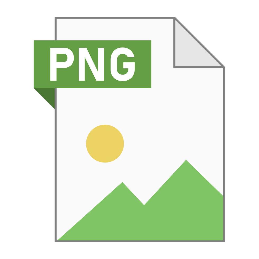 Modern flat design of PNG file icon for web vector