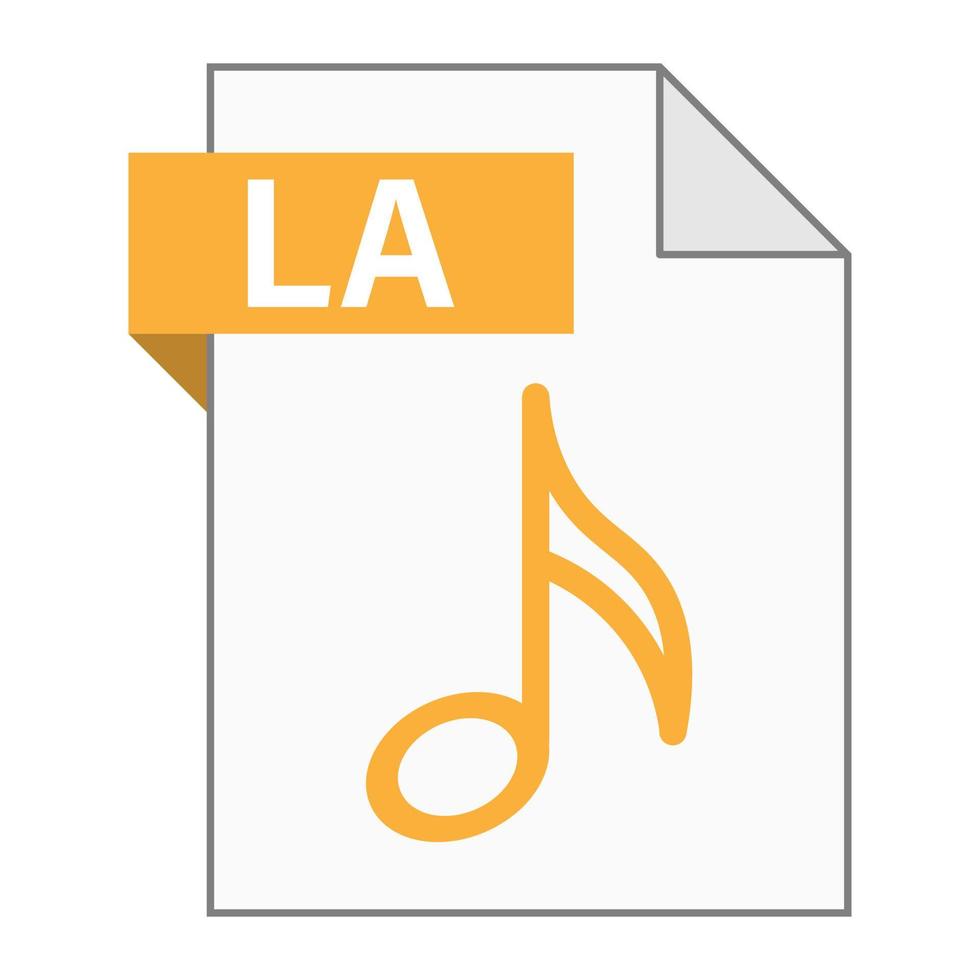 Modern flat design of LA file icon for web vector