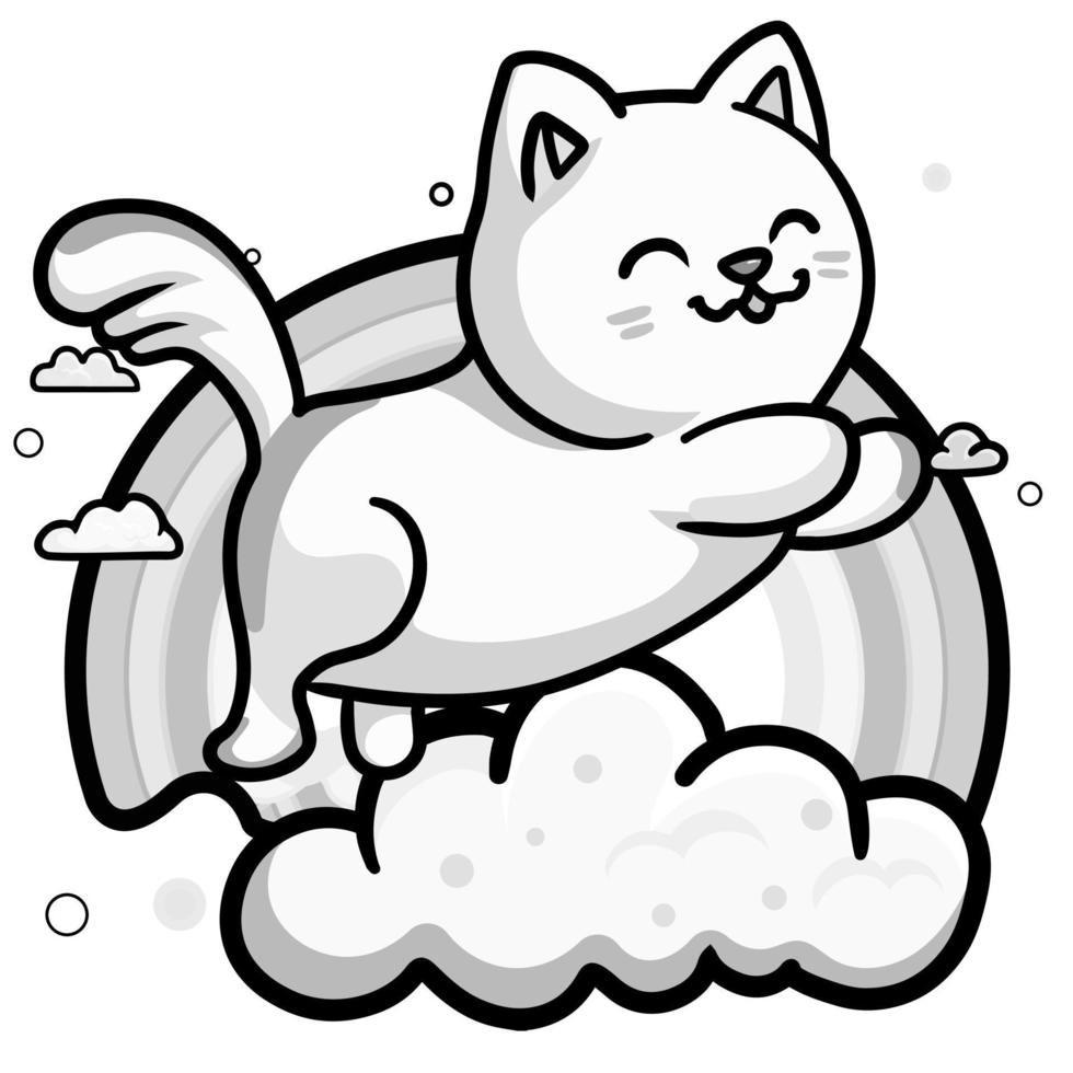 Cute Anime Cat Coloring Pages