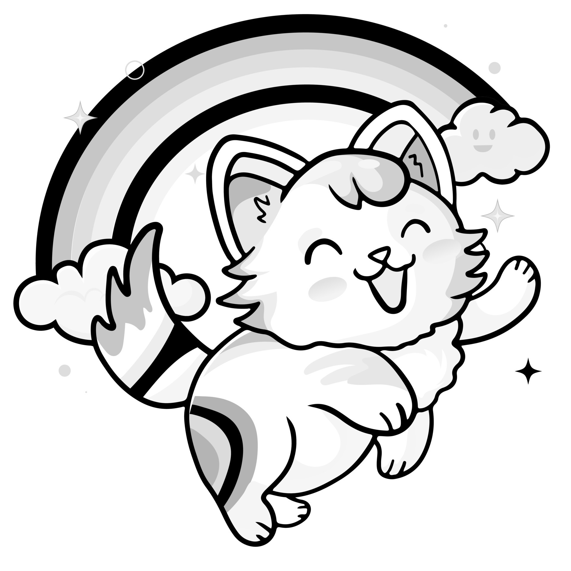 Cat Drawing and Coloring Pages for kids