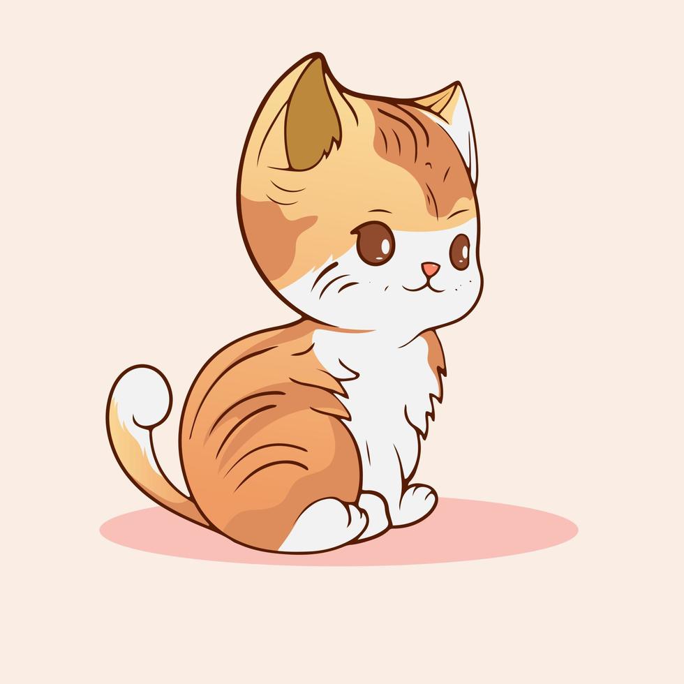 Kawaii Cute Kittens cat vector design Cat cartoon sticker for greeting element design