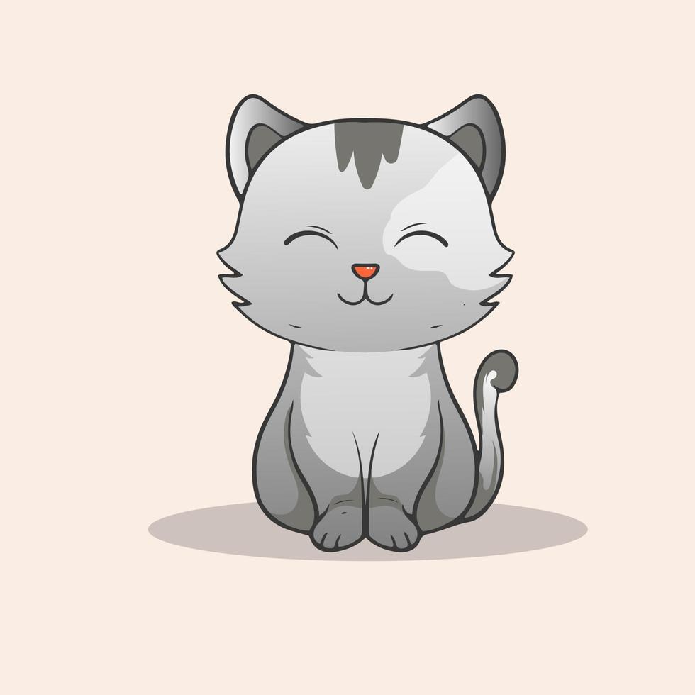 Kawaii Cute Kittens cat vector design Cat cartoon sticker for greeting element design