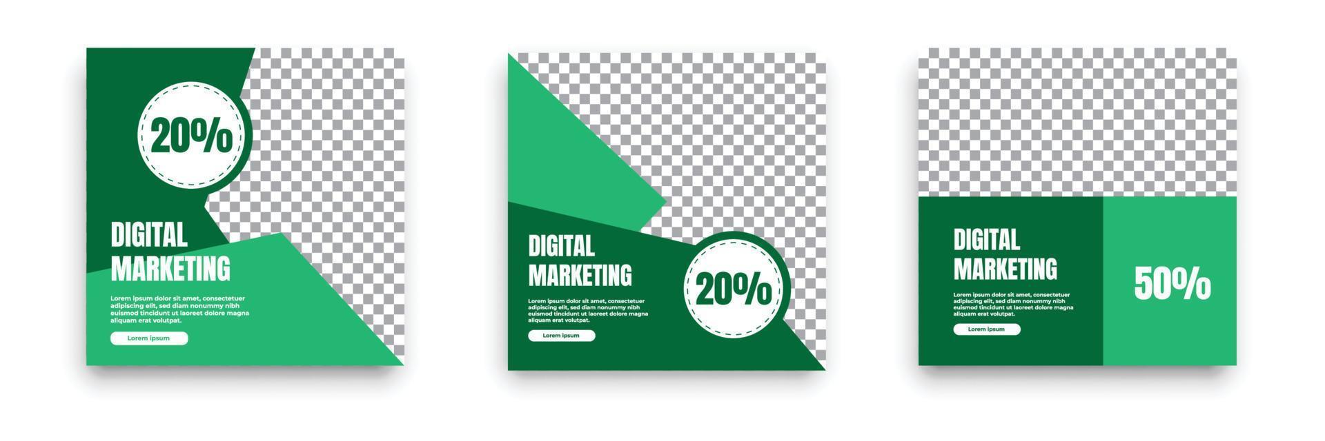 Digital marketing social media post template. vector