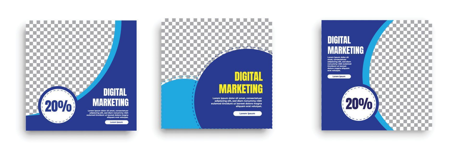 Digital business marketing social media post template vector