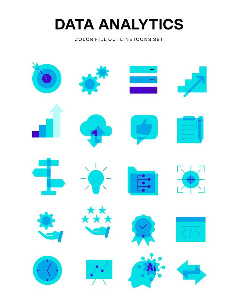 data analytic business infographic illustration icon set vector