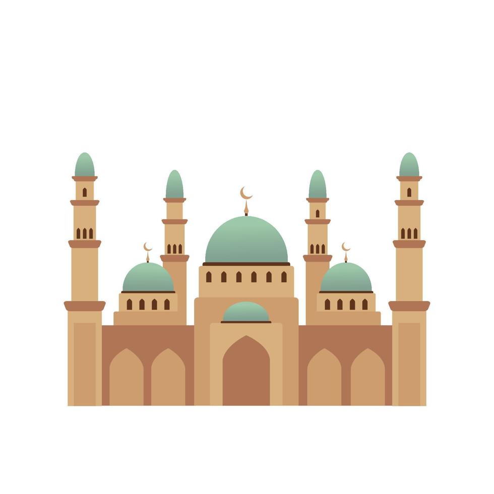 Muslim mosque vector illustration. Eid Mubarak, Ramadan Kareem