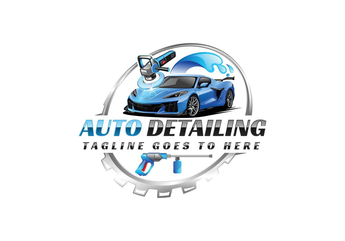 coche detallado logo auto detallado logo coche polaco logo coche Servicio logo coche lavar logo coche limpieza logo vector