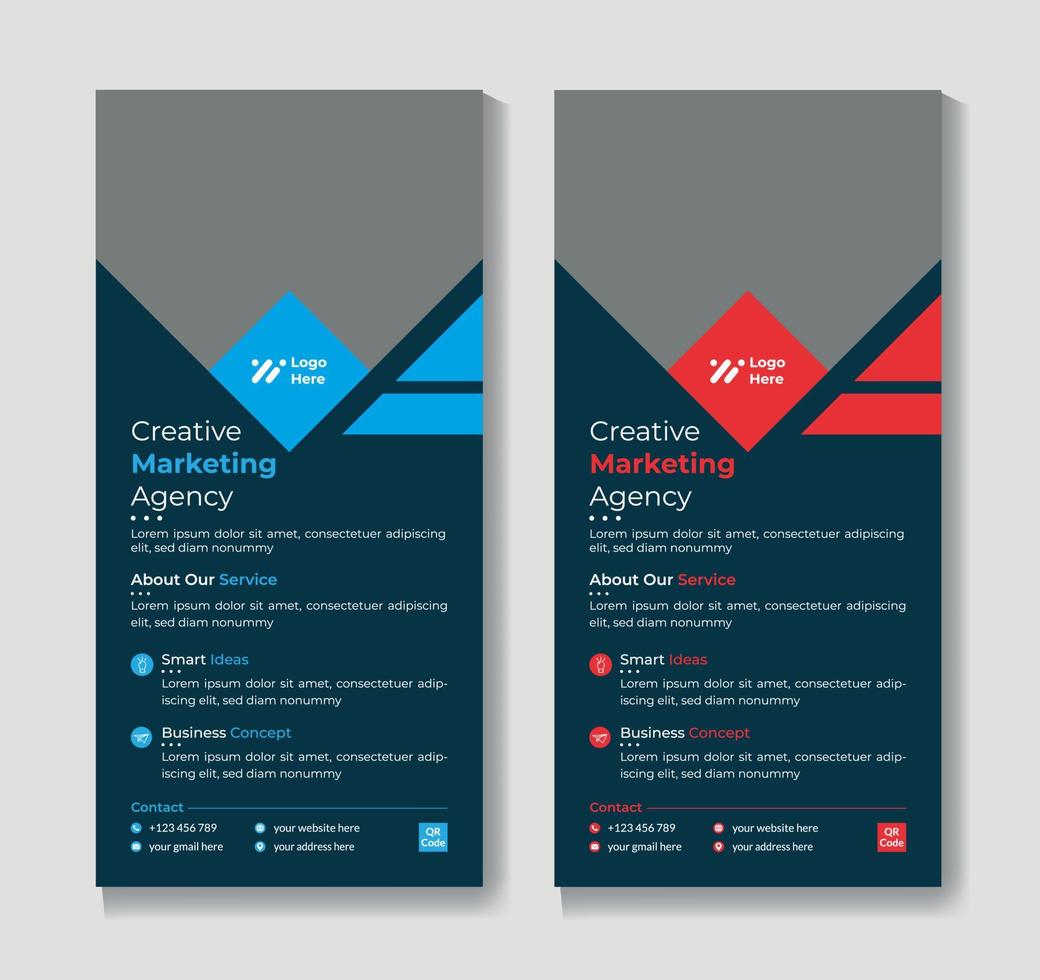 modern business rack card or dl flyer template vector