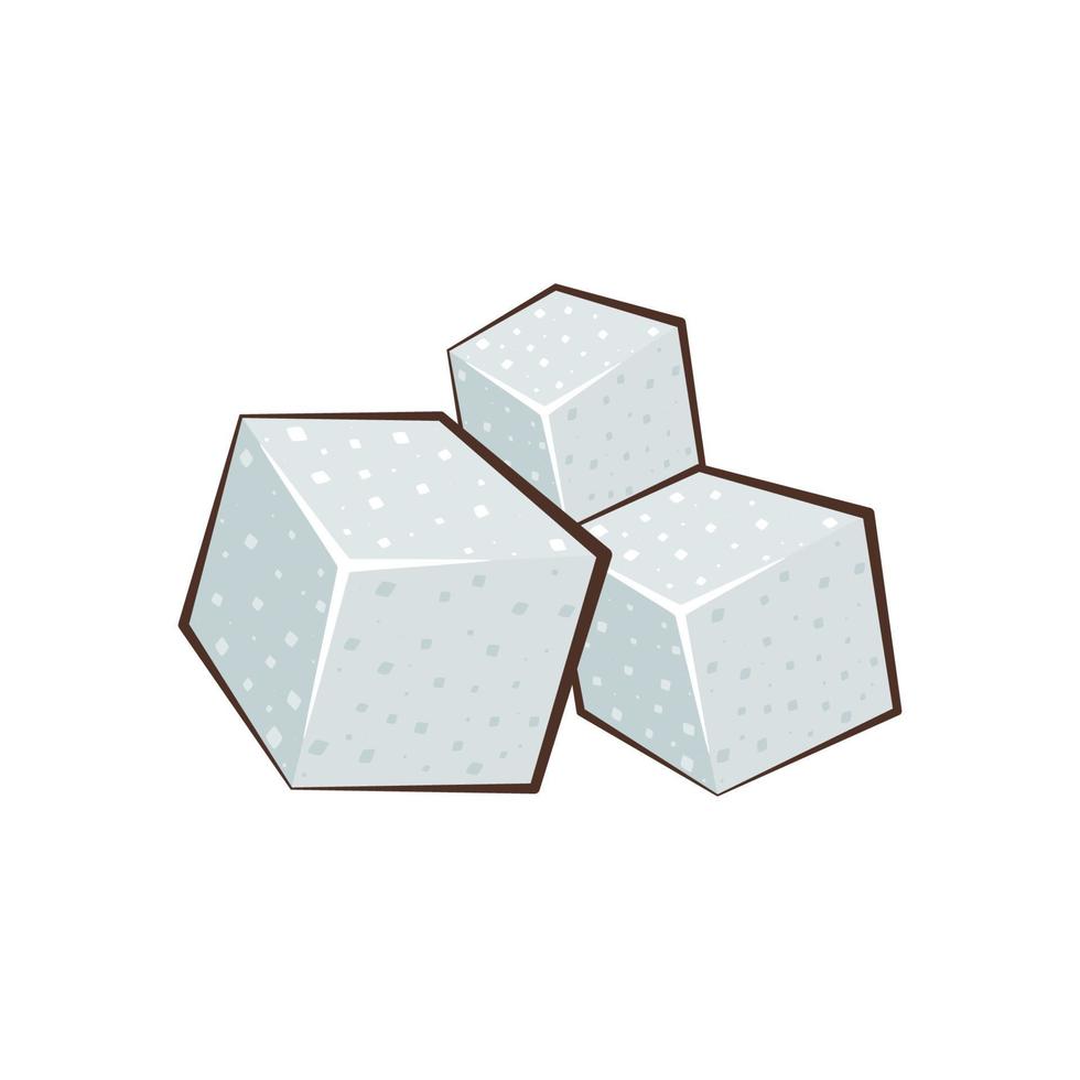 Sugar cubes isolated on white vector
