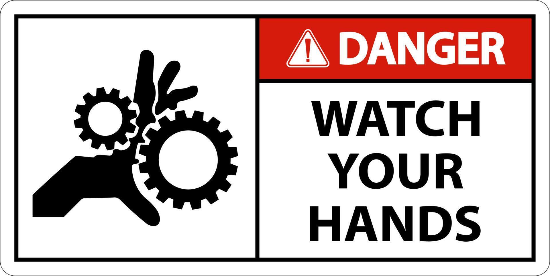 Danger Sign Watch Your Hands And Fingers vector