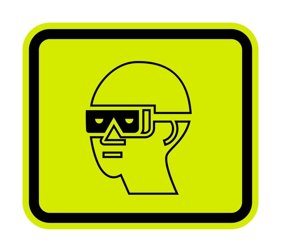 Caution Sign Eye Protection Required Symbol Isolate on White Background vector