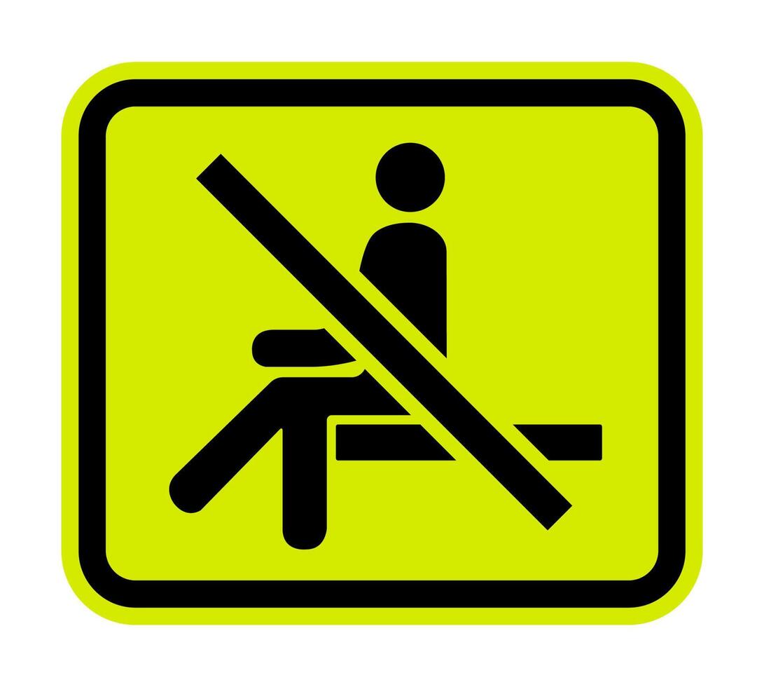 No Sitting Symbol On White Background vector