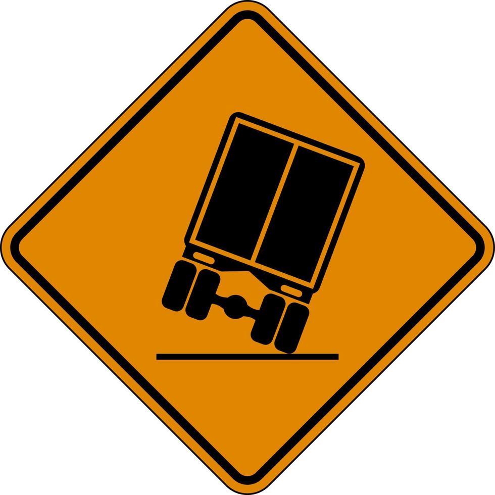 Traffic Sign, Truck Falling Graphic On White Background vector