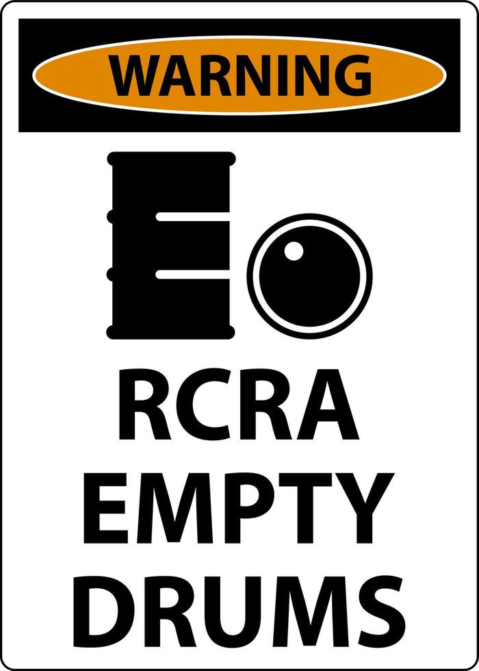 Warning Sign RCRA Empty Drums On White Background vector