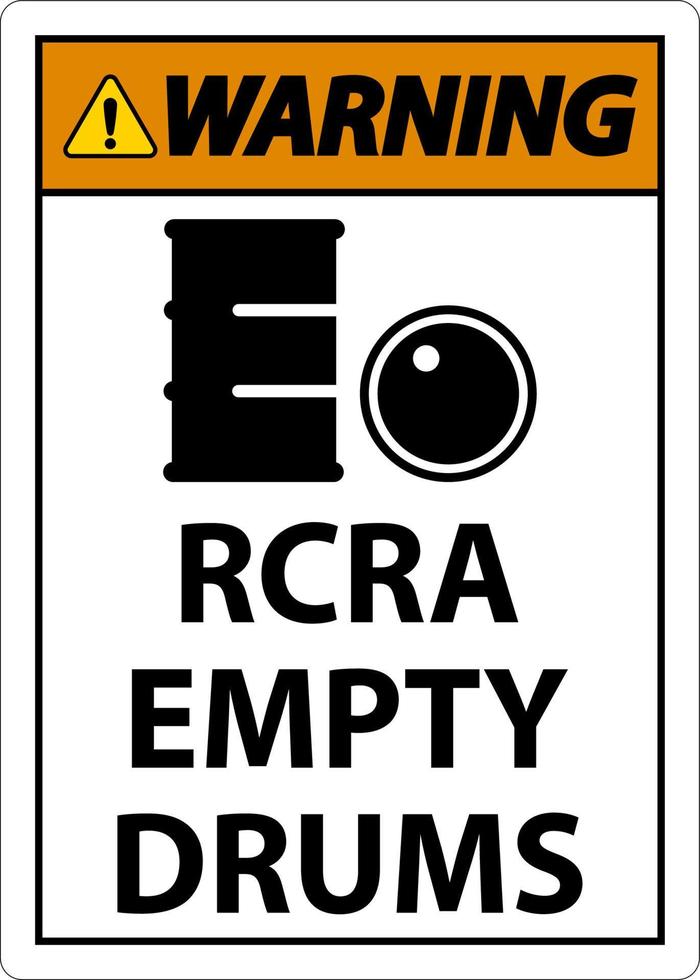 advertencia firmar rcra vacío tambores en blanco antecedentes vector