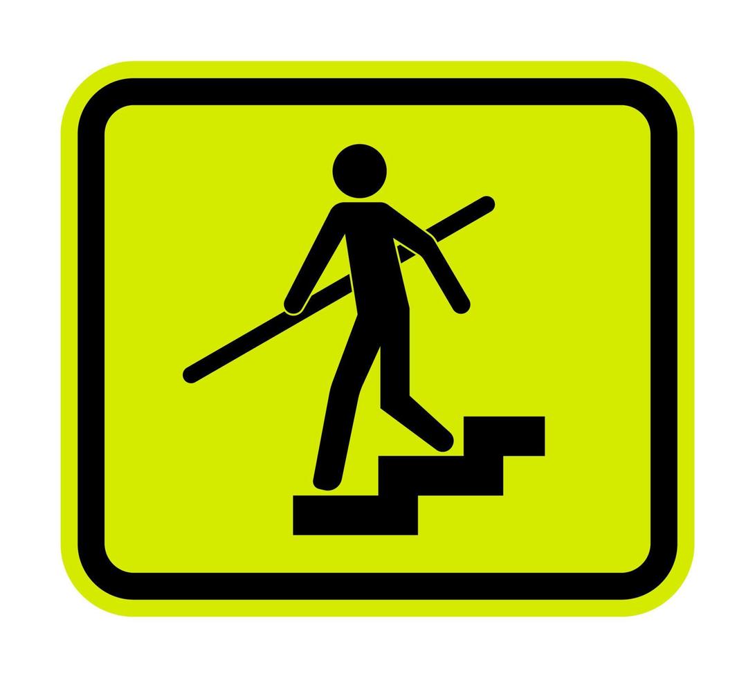 Avoid A Fall Use Handrails Sign vector