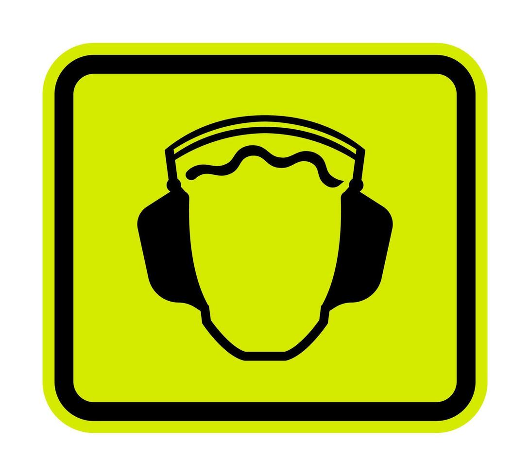 Hearing Protection Symbol Floor Sign vector