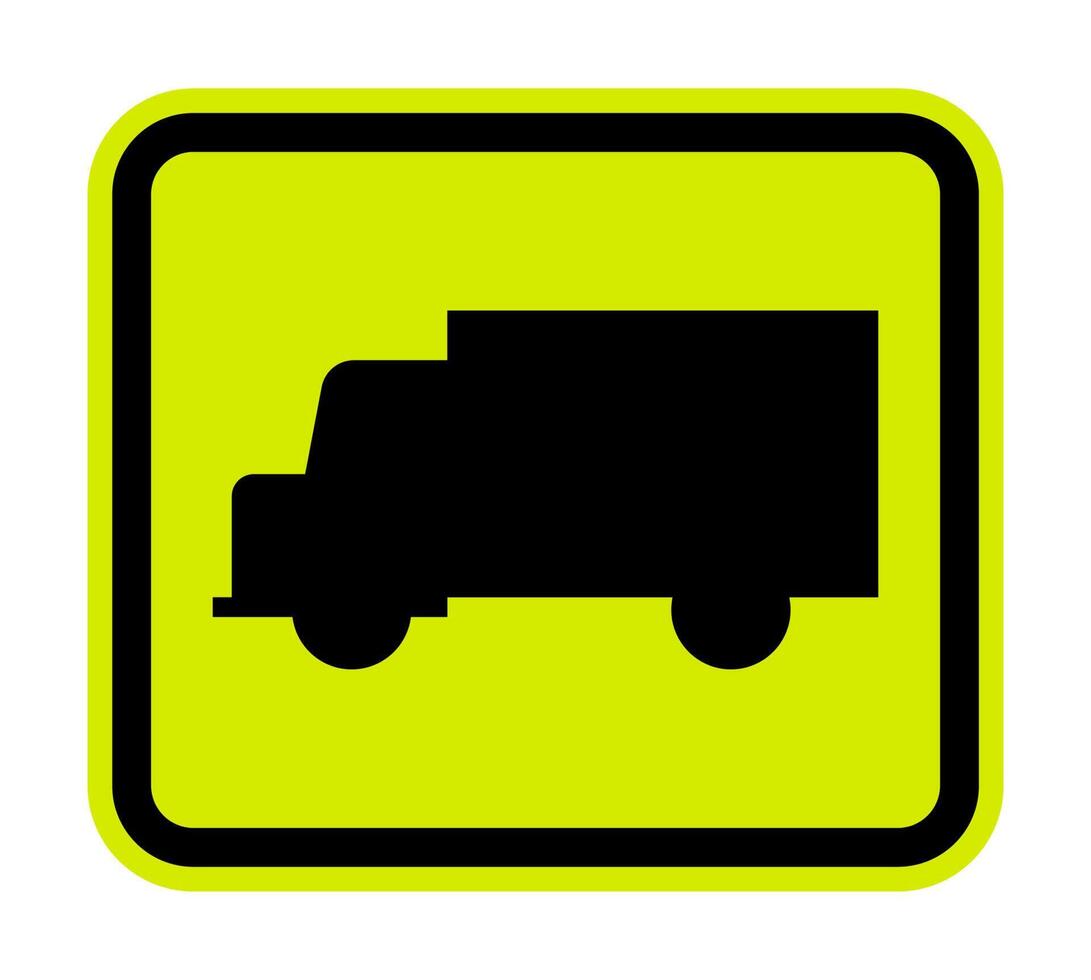 Truck Crossing Sign On White Background vector