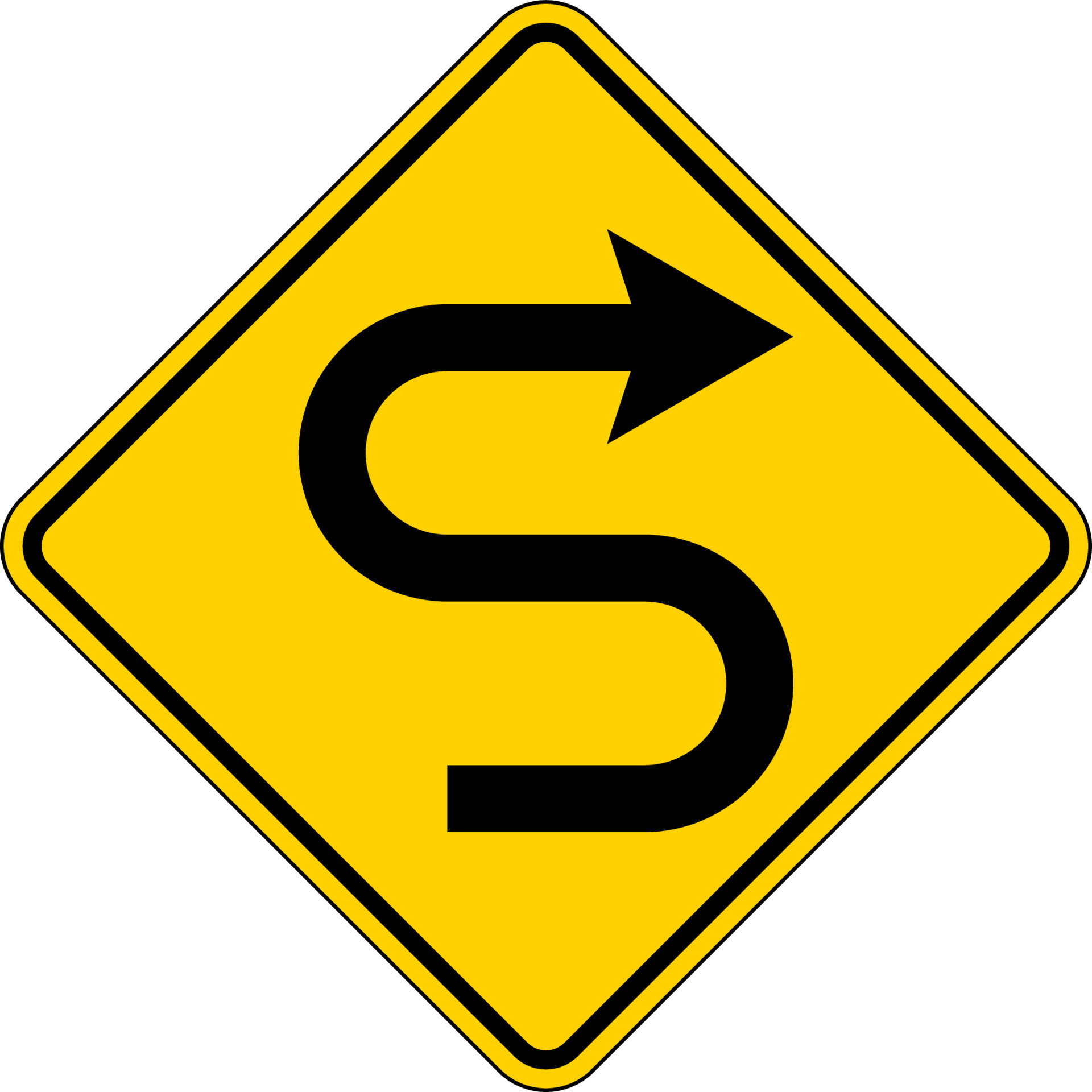 Warning Sign Double Curve Symbol On White Background 22903145 Vector 