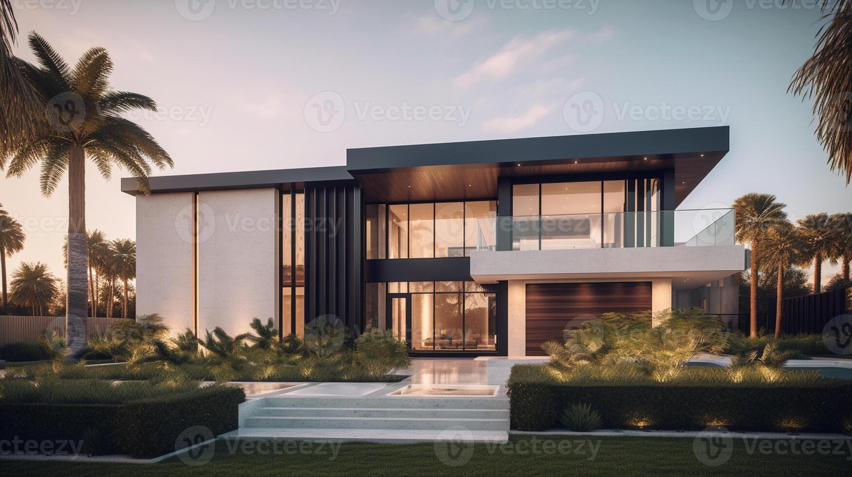 3d modern luxury real estate house for sale and rent , luxury property concept, photo