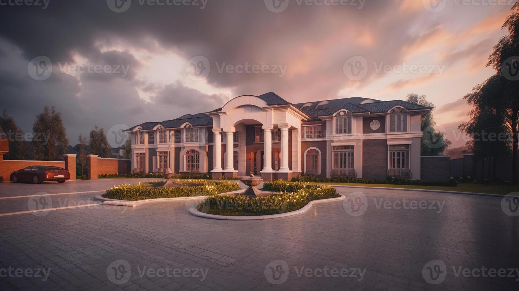 3d modern luxury real estate house for sale and rent , luxury property concept, photo