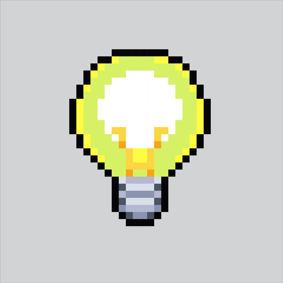 Pixel art illustration Light bulb. Pixelated Light bulb icon. Shining light bulb icon pixelated for the pixel art game and icon for website and video game. old school retro. vector