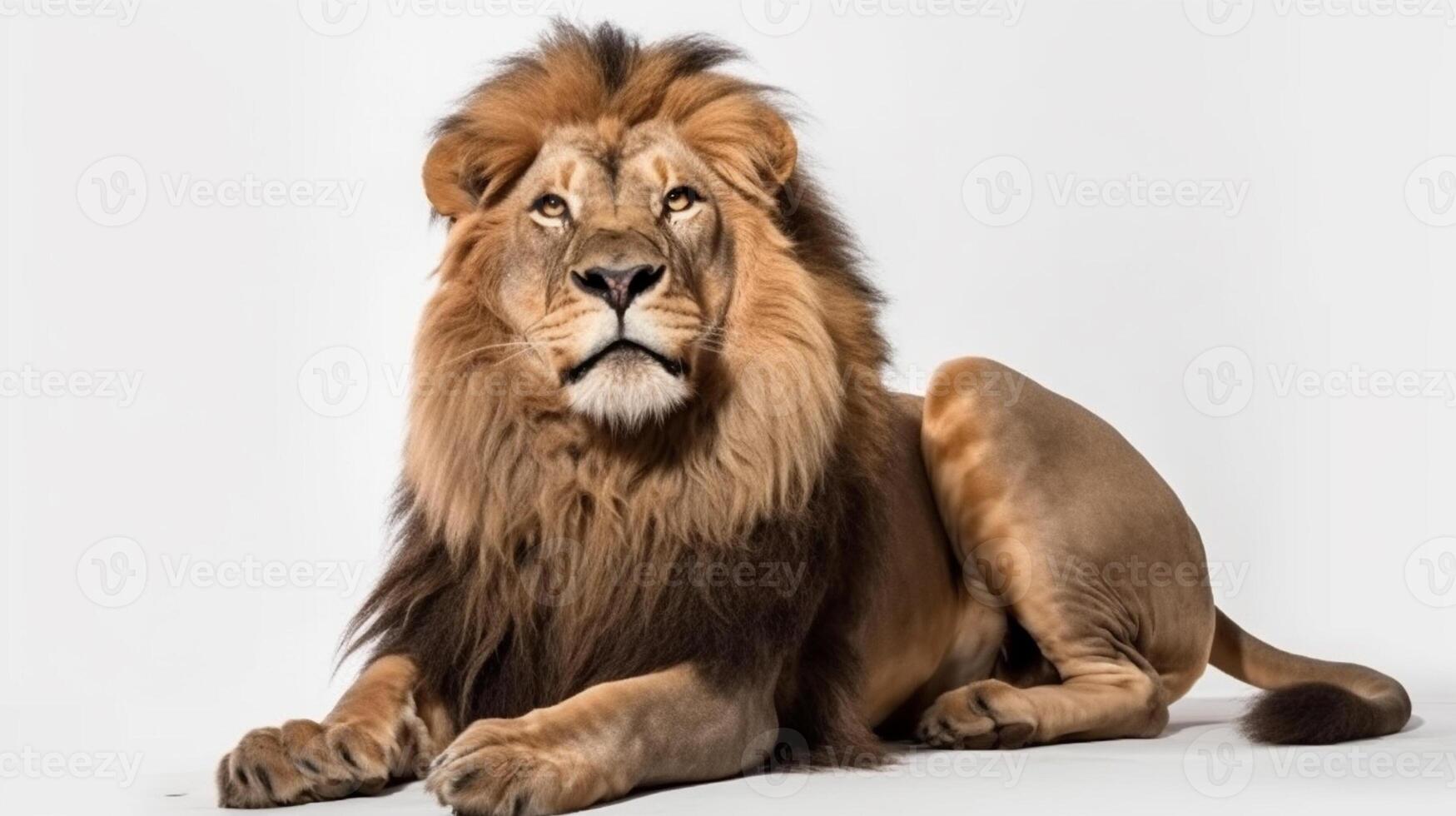 a lion isolated on white background photo