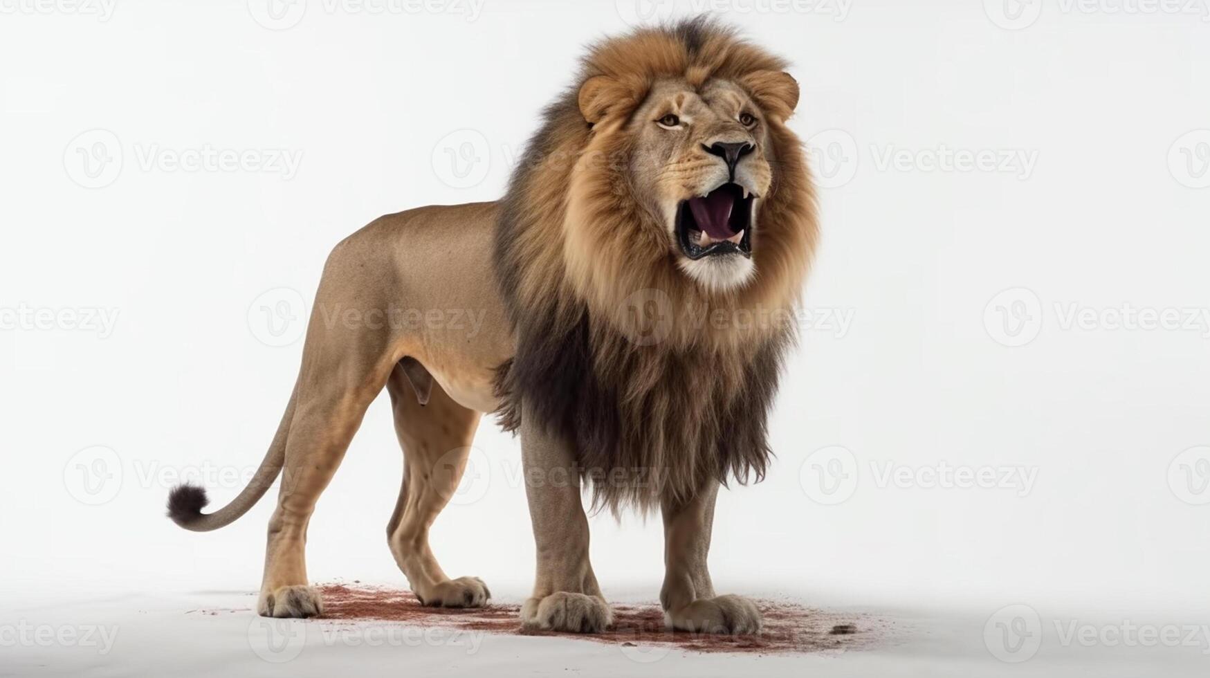 a lion isolated on white background photo