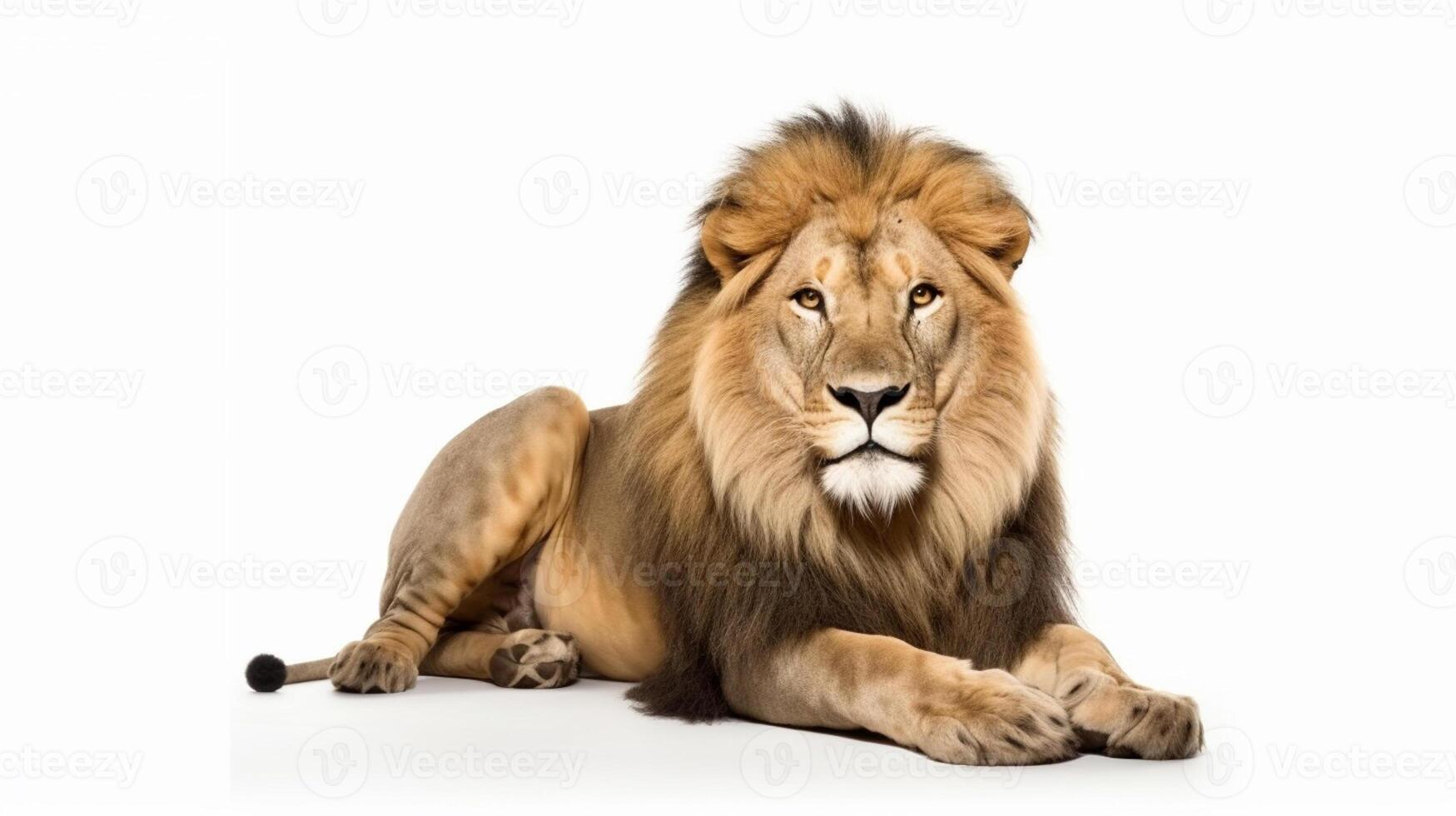 a lion isolated on white background photo