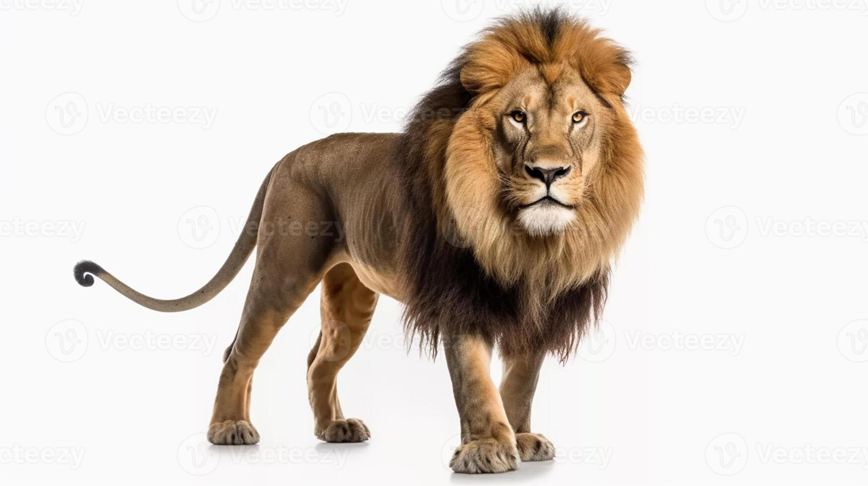 a lion isolated on white background photo