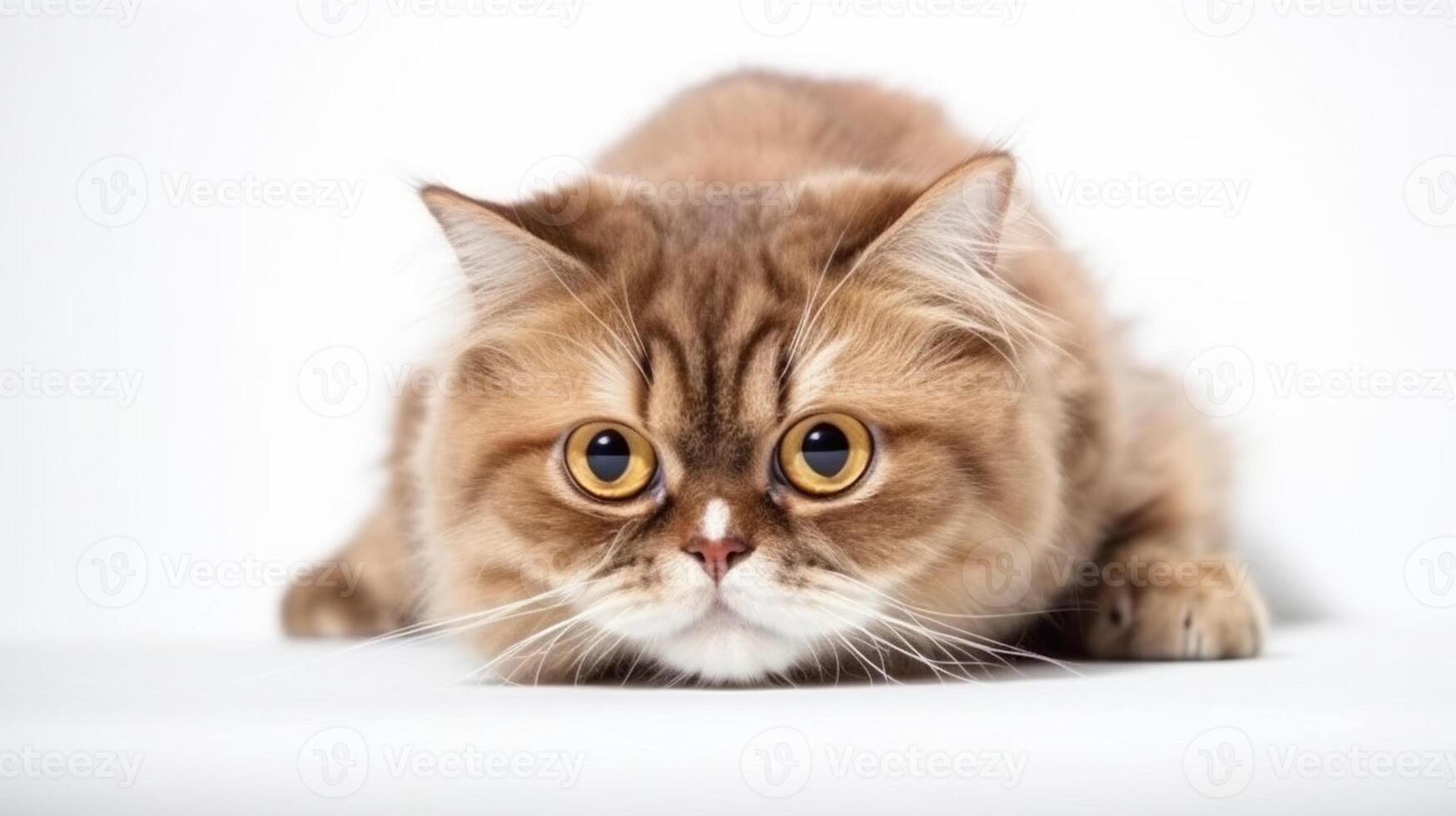 cute cat isolated on solid background photo