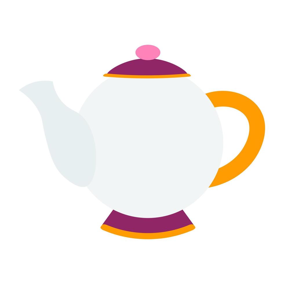 Beautiful colored teapot. Vector illustration