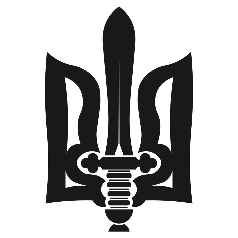 Stylized ukrainian trident with sword vector