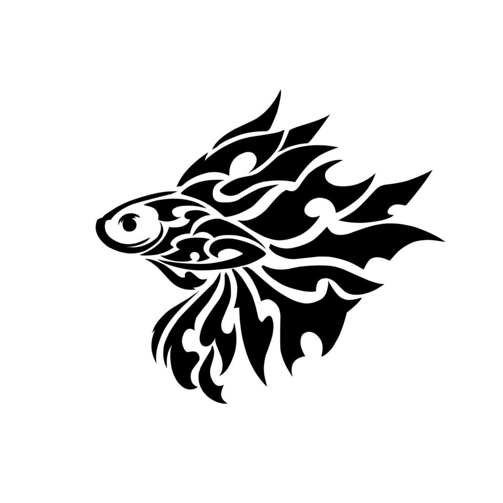Illustration vector graphic of tribal art betta fish