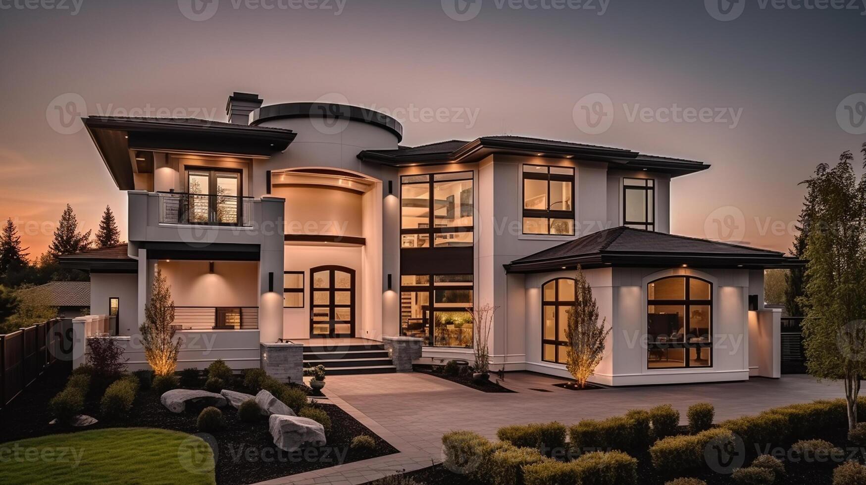 3d modern luxury real estate house for sale and rent , luxury property concept, artwork photo