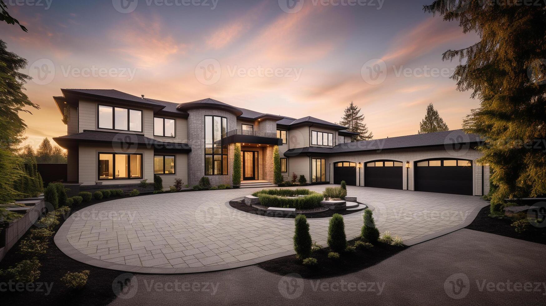 3d modern luxury real estate house for sale and rent , luxury property concept, artwork photo