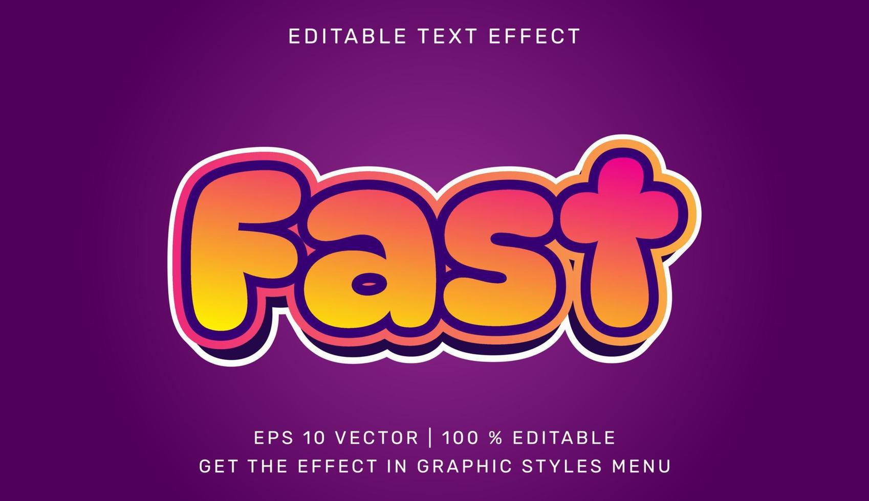 Fast 3d editable text effect template vector